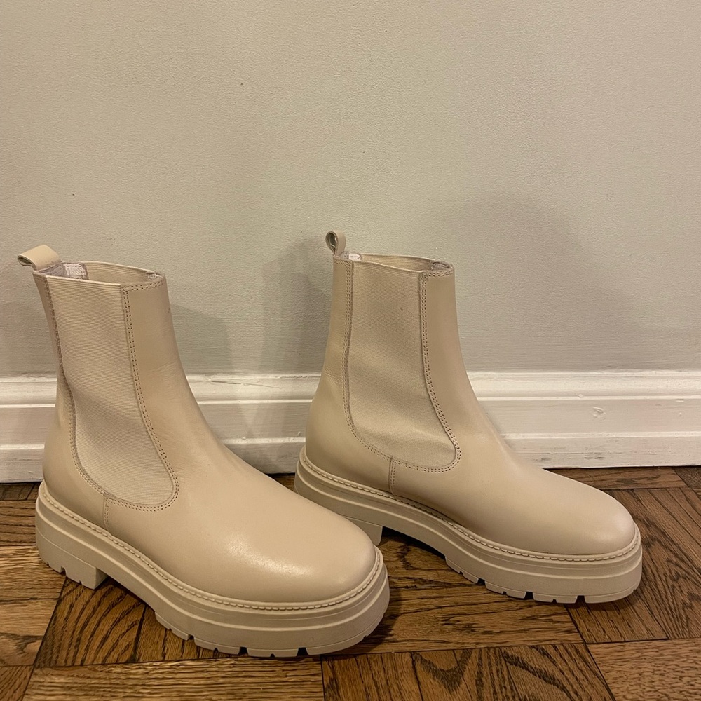 Women's Cream Ankle Boots
